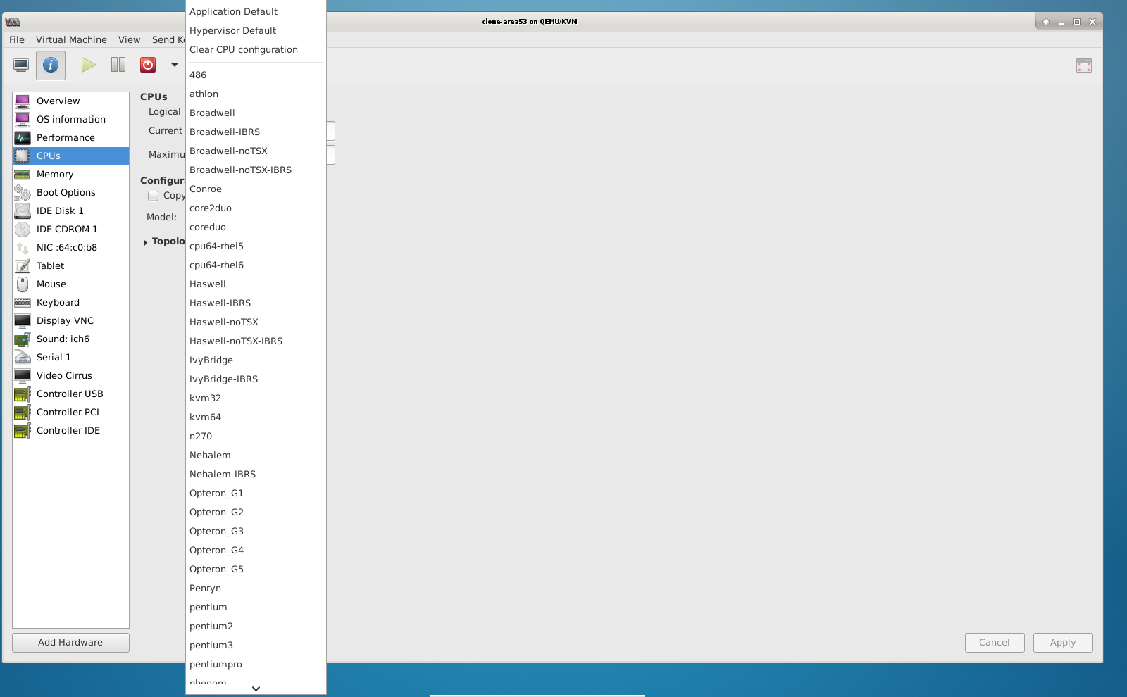 virtual-manager cpu list virtual-manager cpu list