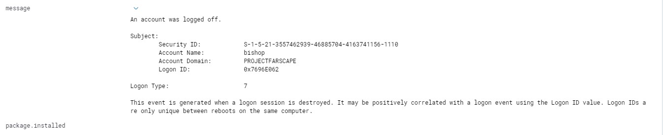 event id 4634 - log off