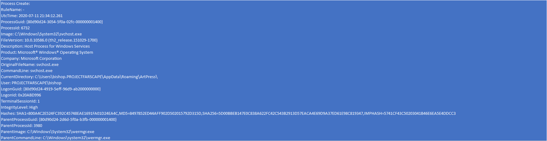 wermgr to svchost - ProcessID 6732